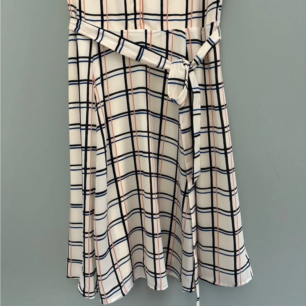 Banana Republic Plaid Sleeveless Belted Shirtdress 8P NWT - Picture 6 of 13